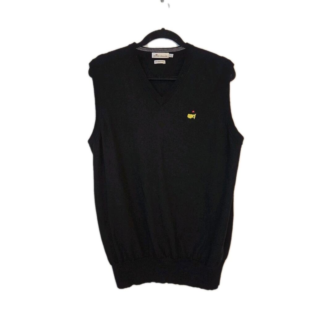 Masters Golf Tournament Peter Millar Black Vest Men’s Merino Wool Sz L large